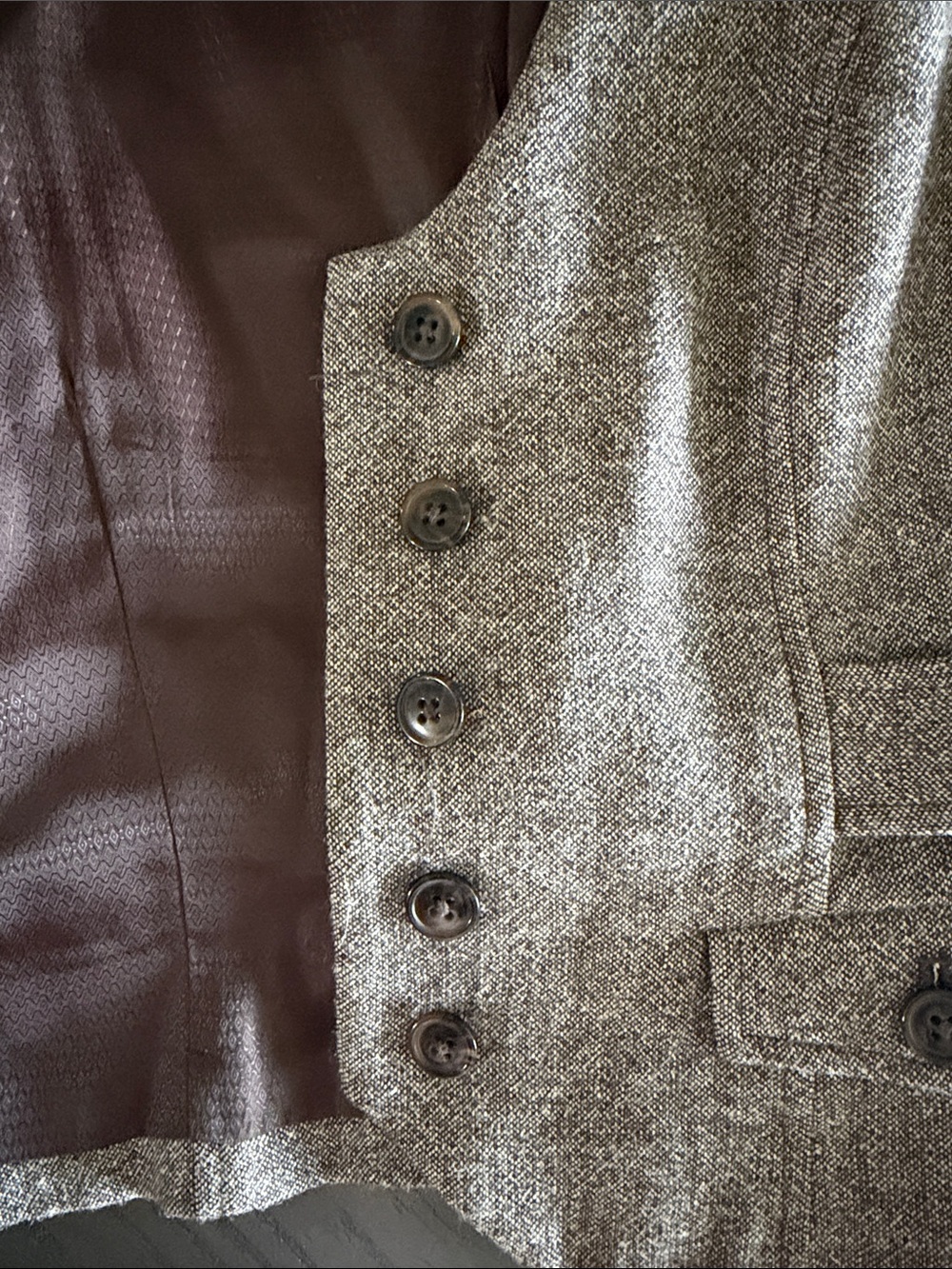 RW&CO. Women's Brown Tweed Vest with Button Front size XS - Picture 13 of 16